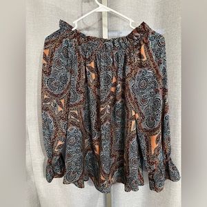 Multi color blouse off the shoulder